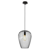 Eglo Lighting Indoor Pendants Newton Cage Black Pendant Light 1Lt Lights-For-You 49472 9002759494728